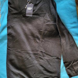 LANDS' END 100% Black Cashmere V Neck Sweater